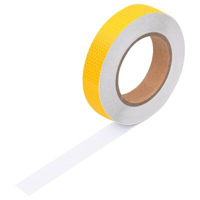 vidaXL Cinta adhesiva reflectante PVC amarillo 2,5 cm x 20 m