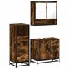 vidaXL Set de muebles ba&ntilde;o 3 pzas madera contrachapada roble ahumado
