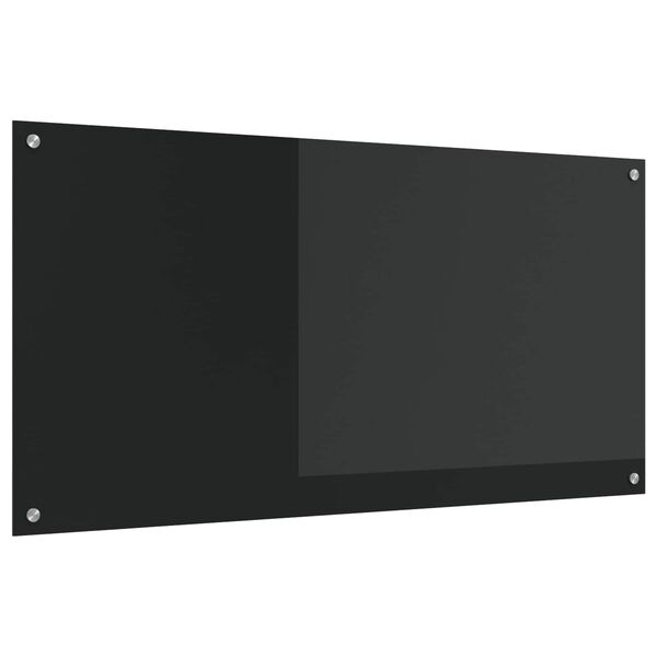 vidaXL Salpicadero de cocina Negro 120 x 60 x 0,6 cm vidrio templado