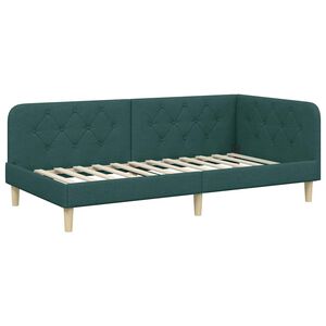 vidaXL Estructura de cama en esquina Verde oscuro 90 x 200 cm tela
