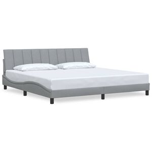 vidaXL Estructura de cama sin colch&oacute;n Hanko tela gris claro 200x200 cm