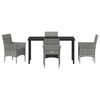 vidaXL Conjunto de Comedor de Jard&iacute;n 5 pcs Gris rat&aacute;n sint&eacute;tico