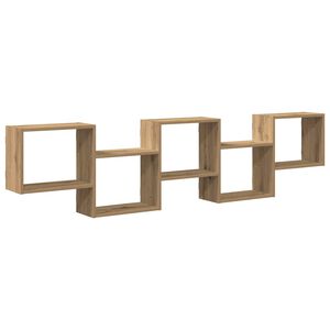vidaXL Estante cubo de pared 5 compartimentos madera roble artisan