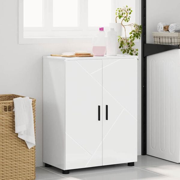 vidaXL Gabinete de Baño con almacenamiento brillante 60 x 35 x 80 cm