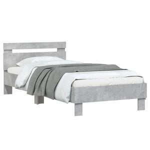 vidaXL Estructura de cama con cabecero Gris Hormig&oacute;n 80 x 200 cm
