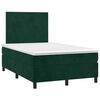 vidaXL Cama box spring colch&oacute;n y LED terciopelo verde oscuro 120x200cm