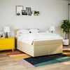 vidaXL Cama box spring con colch&oacute;n tela color crema 140x190 cm