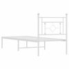 vidaXL Estructura cama sin colch&oacute;n con cabecero metal blanco 75x190 cm