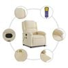 vidaXL Sill&oacute;n de masaje reclinable de tela crema
