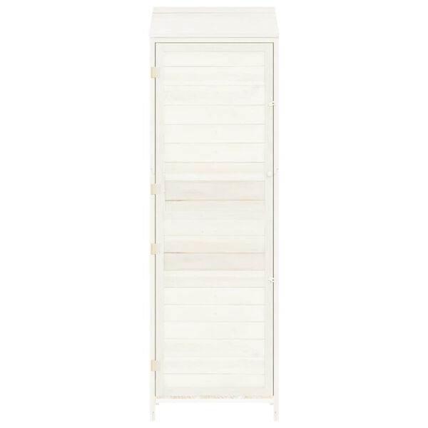 vidaXL Cobertizo de jardín madera maciza de abeto blanco 55x52x174,5cm
