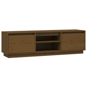 vidaXL Mueble de TV madera maciza de pino marrón miel 140x35x40 cm