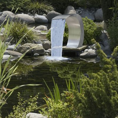 Fuente de cascada de acero inoxidable Fuente de piscina de jardín en  cascada para piscinas enterradas Cascadas Característica de agua pura