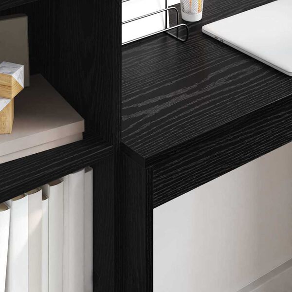 vidaXL Escritorio con caj&oacute;n 2 pcs Roble Negro