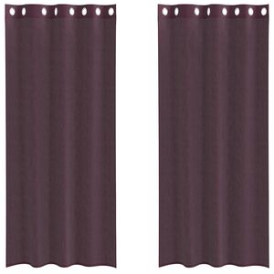vidaXL Cortinas de gasa con ojales 2 uds morado 140x225 cm