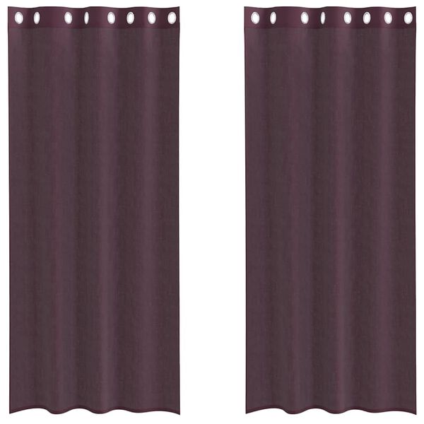 vidaXL Cortinas de gasa con ojales 2 uds morado 140x225 cm