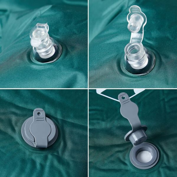 vidaXL Colch&oacute;n de camping autoinflable con almohada 1 persona verde