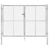 vidaXL Puerta de jard&iacute;n de acero galvanizado 306x175 cm color plata
