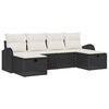 vidaXL Juego de Sof&aacute; 6 uds. Negro y crema rat&aacute;n sint&eacute;tico