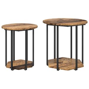 vidaXL Conjunto de mesas auxiliares 2 uds. Marr&oacute;n 50 x 50 x 50,5 cm