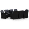vidaXL Juego de comedor de jard&iacute;n 9 piezas negro