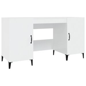 vidaXL Escritorio madera contrachapada blanco brillante 140x50x75 cm