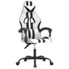 vidaXL Silla gaming giratoria cuero sintético blanco y negro