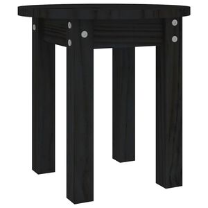 vidaXL Mesa de centro de madera maciza de pino negro &Oslash;35x35 cm