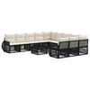 vidaXL Conjunto de sof&aacute;s de jard&iacute;n 12 pcs Negro y Blanco Crema