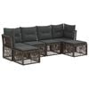 vidaXL Conjunto de sof&aacute;s de jard&iacute;n 6 pcs Gris rat&aacute;n sint&eacute;tico
