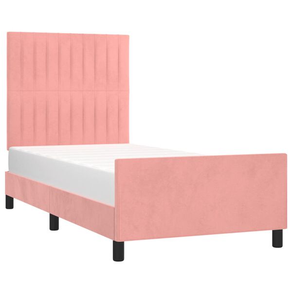 vidaXL Estructura de cama sin colch&oacute;n terciopelo rosa 80x200 cm