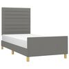 vidaXL Estructura de cama sin colch&oacute;n tela gris oscuro 90x200 cm