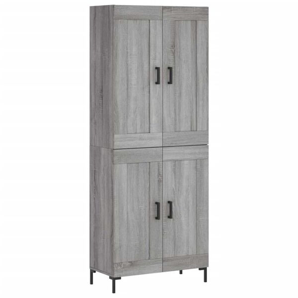 vidaXL Aparador alto madera contrachapada gris sonoma 69,5x34x180 cm
