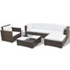 vidaXL Set muebles de jardín 6 piezas y cojines ratán sintético marrón