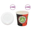 vidaXL Vasos de caf&eacute; de papel con tapa 1000 uds 4oz 120ml