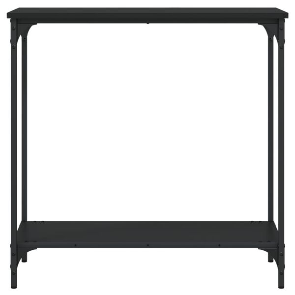 vidaXL Mesa consola madera de ingeniería negro 75x30,5x75 cm