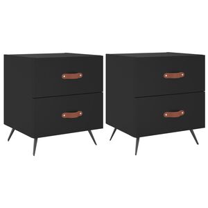vidaXL Mesitas de noche 2 uds madera ingenier&iacute;a negro 40x35x47,5 cm