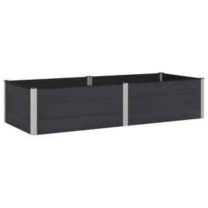 vidaXL Arriate elevado Negro 250 x 100 x 54 cm WPC y Aluminio