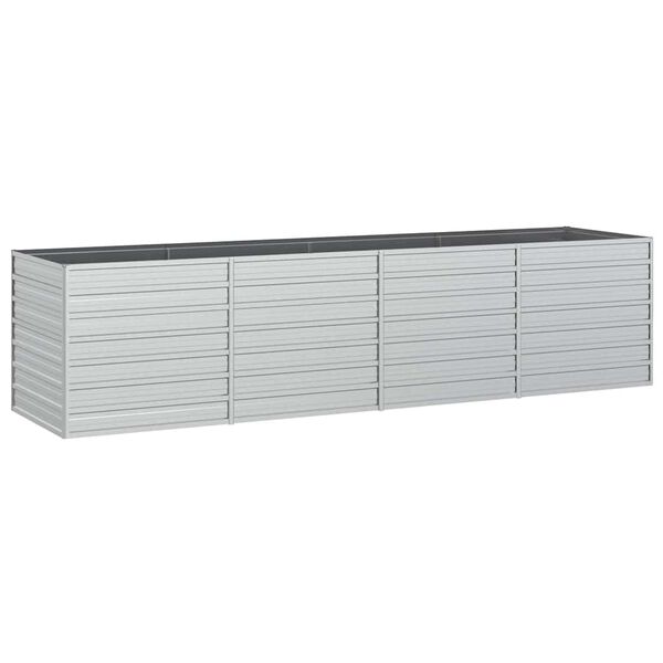 vidaXL Arriate de acero galvanizado plateado 320x80x77 cm