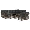 vidaXL Conjunto de sof&aacute;s de jard&iacute;n 12 uds. Gris rat&aacute;n sint&eacute;tico