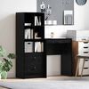 vidaXL Escritorio con cajón 2 pcs Roble Negro