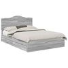vidaXL Cama con almacenamiento con cabecera Gris Sonoma 160 x 200 cm