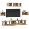 vidaXL Conjunto de mueble de TV 7 pcs Roble artesanal