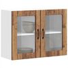 vidaXL Armario pared cocina puerta de cristal Lucca madera vieja