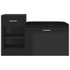 vidaXL Banco zapatero madera de ingenier&iacute;a negro brillo 94,5x31x57 cm