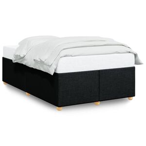 vidaXL Estructura de cama sin colch&oacute;n tela negro 120x190 cm