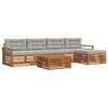 vidaXL Conjunto de sof&aacute;s de exterior 6 uds. Gris Natural y Claro