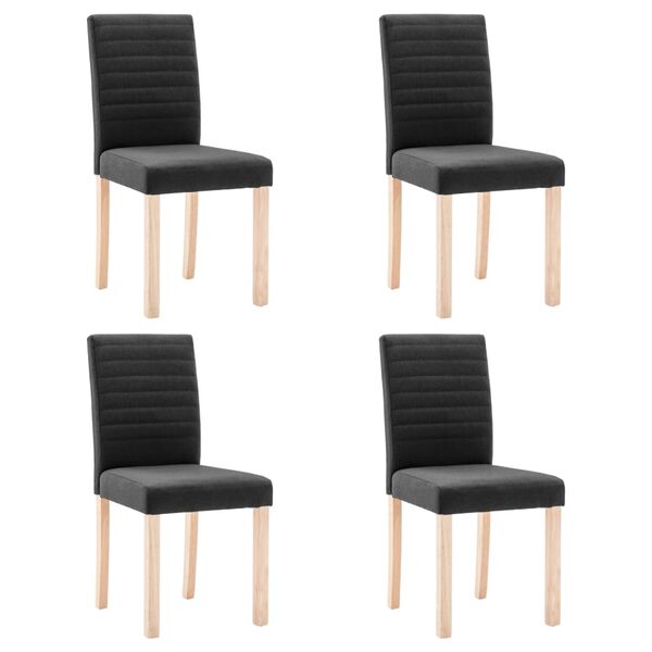 vidaXL Sillas de comedor 4 unidades tela negra
