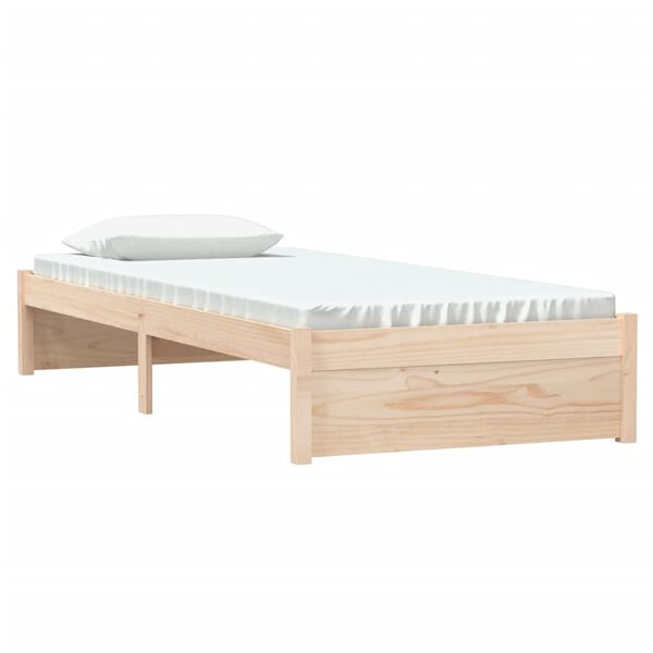 vidaXL Estructura cama individual sin colch&oacute;n madera maciza 75x190 cm