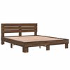 vidaXL Estructura cama madera ingeniería metal marrón roble 150x200 cm