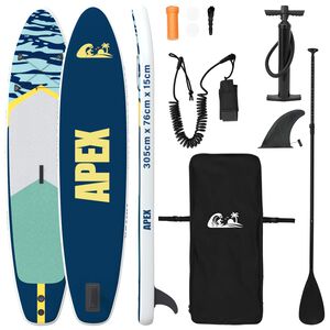 vidaXL Tabla de Paddle Inflable APEX 305 x 76 x 15 cm Azul para